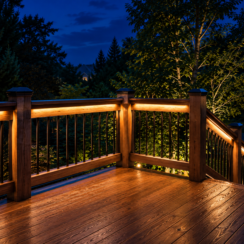 Lighting a Deck Railing, Post to Post