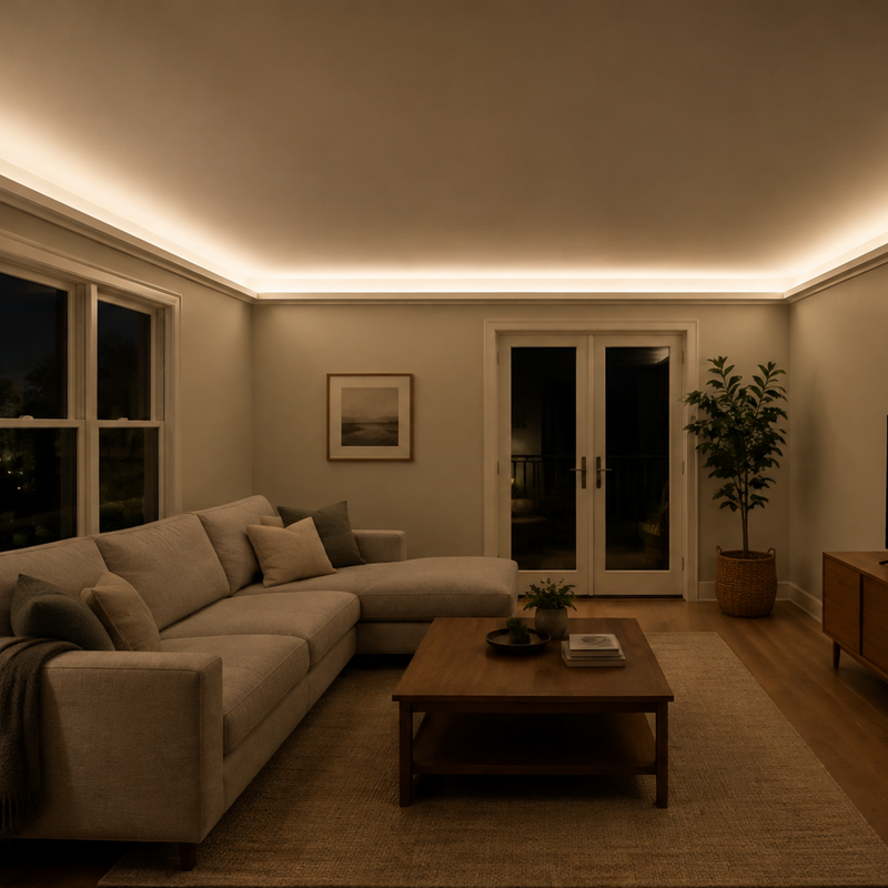 Making a Low Ceiling Look Higher with Light