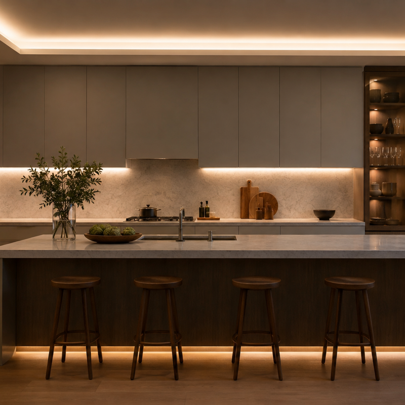 A Whole-Kitchen Lighting Build in Three Layers