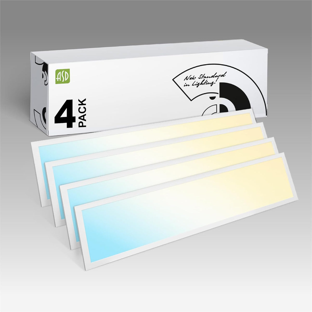 ASD 1x4 dimmable LED flat panel ceiling light with selectable 3CCT settings