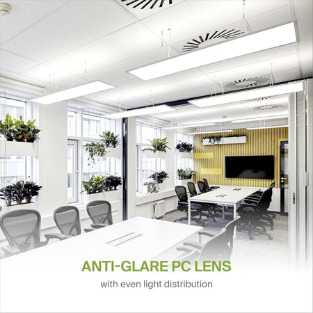 ASD 1x4 LED flat panel light providing uniform office illumination