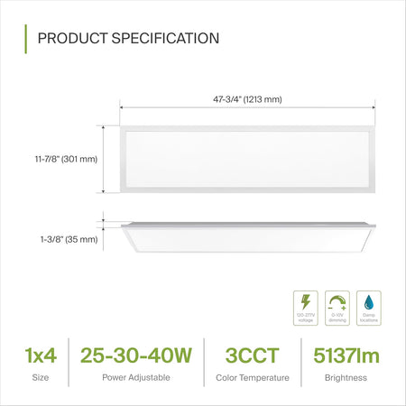 ASD LED flat panel light with 25W 30W 40W and 3500K 4000K 5000K settings