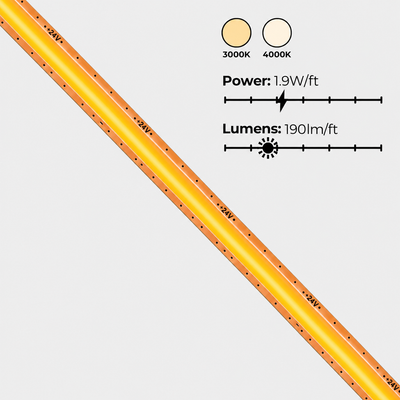 EnoLED 24V Micro Series Cut Anywhere COB LED Strip Light