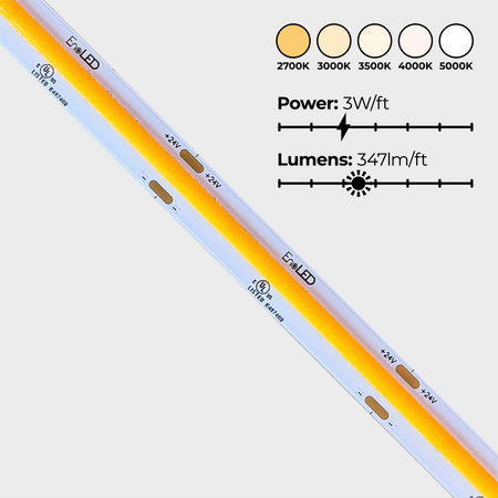 EnoLED 24V UniBasic Series medium brightness COB LED strip light