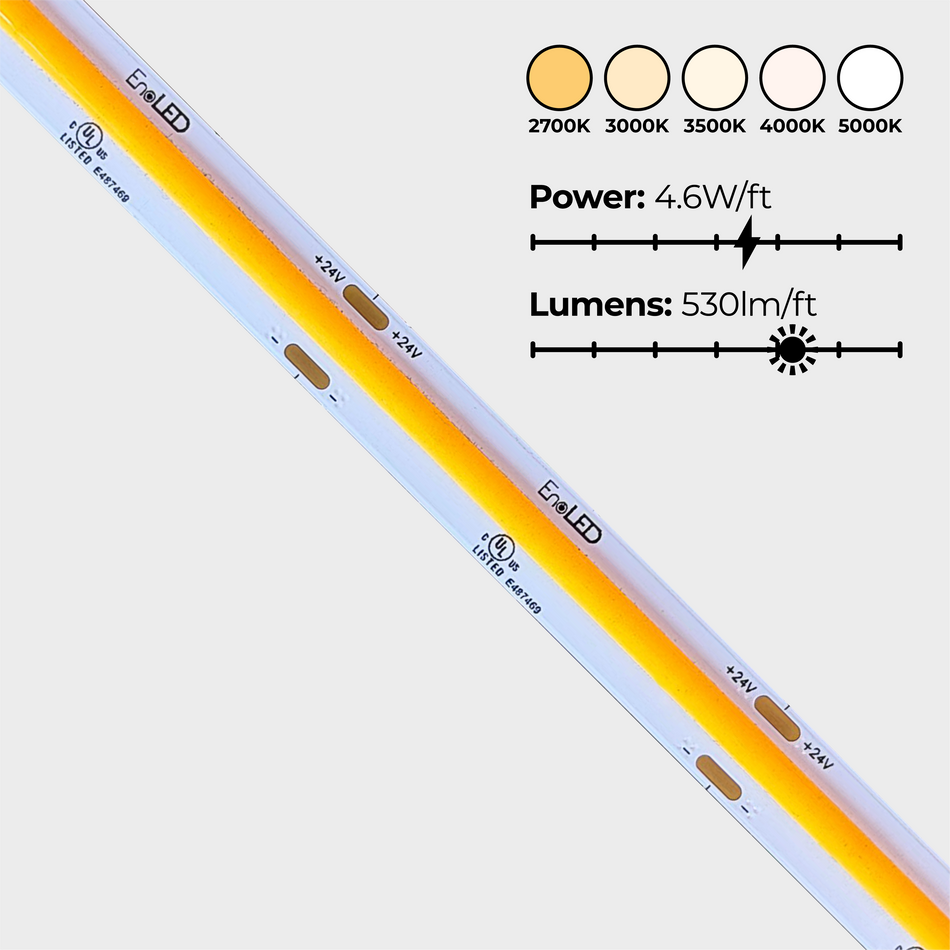 EnoLED 24V UniPlus high brightness LED strip lights for architectural lighting