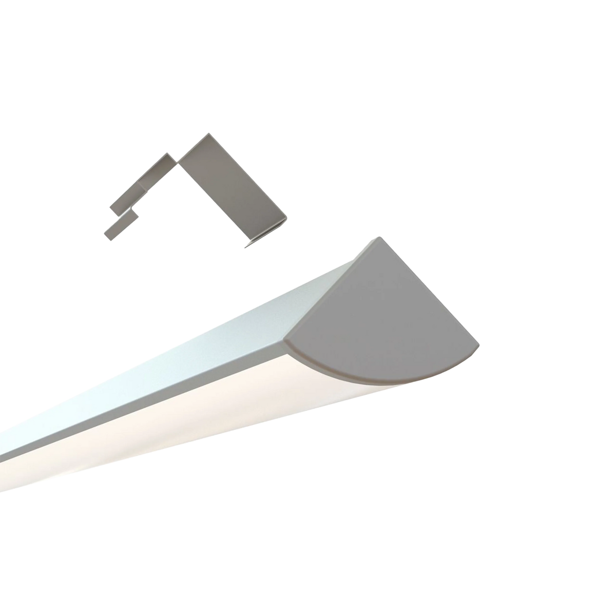 EnoLED corner mount aluminum LED strip profile with mounting bracket installation
