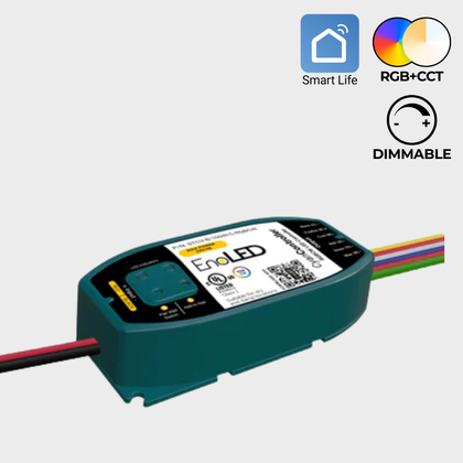 EnoLED Cyan Wireless LED Controller – RGB+CCT / (CCT) Tunable White  / Dimmer – 4A per Channel – Smart App & Wall Switch