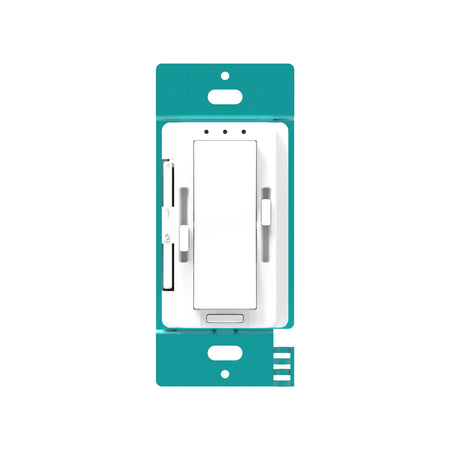 Retail packaging of EnoLED Cyan wireless wall dimmer switch