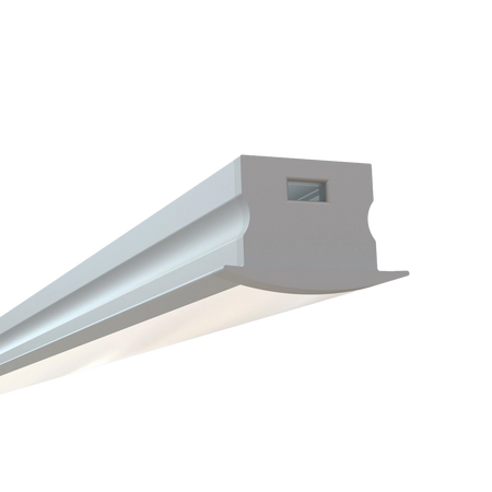 End view of EnoLED deep recessed aluminum LED channel profile