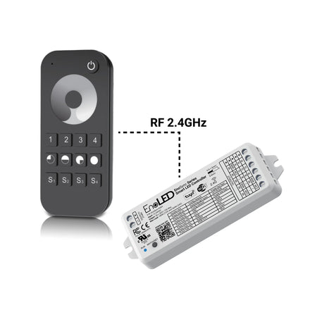 EnoLED EnoSync wireless RF remote controller with LED dimmer receiver for single color LED strips
