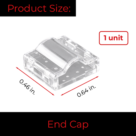Product size of EnoLED Glow67 IP67 LED strip end cap