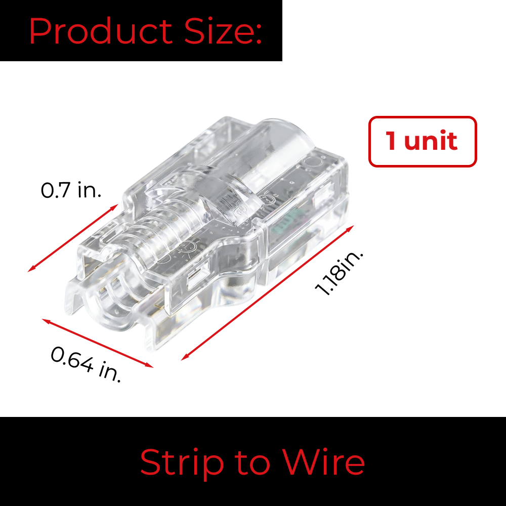 Product size of EnoLED Glow67 IP67 strip-to-wire LED connector