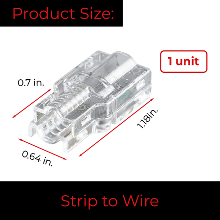 Product size of EnoLED Glow67 IP67 strip-to-wire LED connector