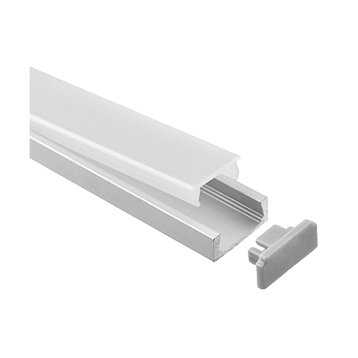 EnoLED low profile LED channel with mounting clip and end cap accessories