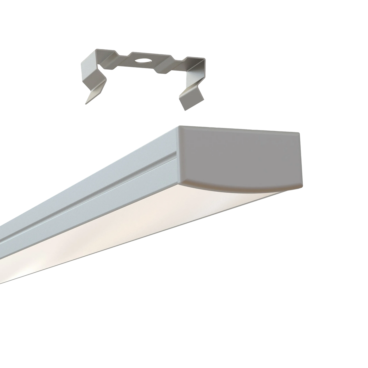 EnoLED low profile surface mount LED channel installed with LED strip lighting