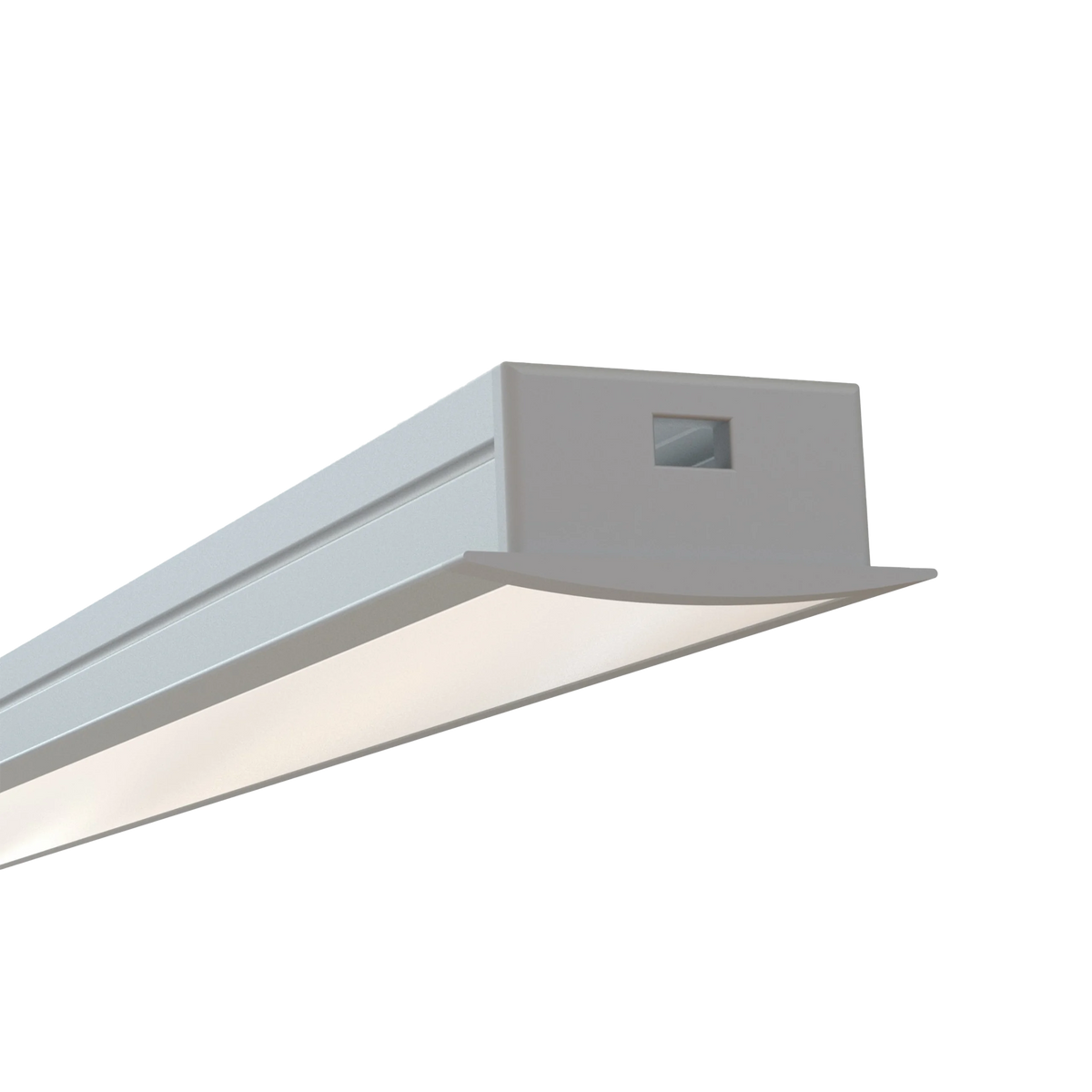 End view of EnoLED medium recessed LED channel aluminum housing