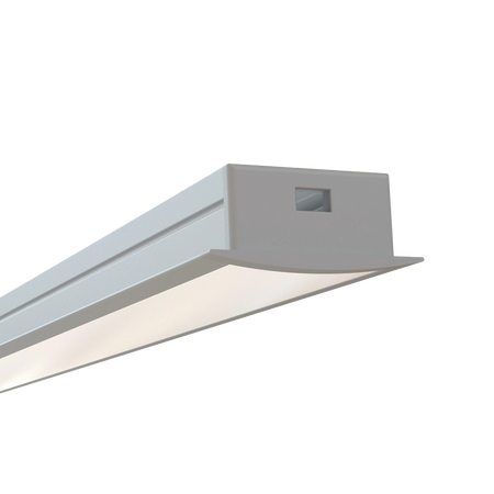 End view of EnoLED medium recessed LED channel aluminum housing