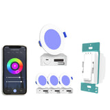 EnoLED smart slim RGB+CCT downlight kit with smart dimmer wall switch