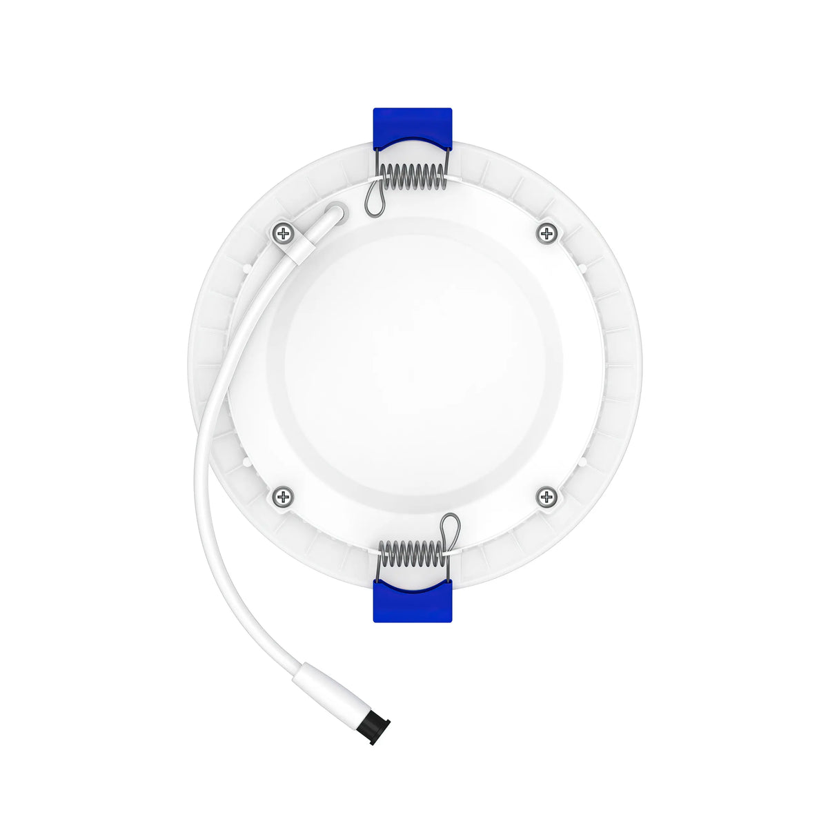 Rear view of EnoLED smart slim recessed downlight showing mounting clips