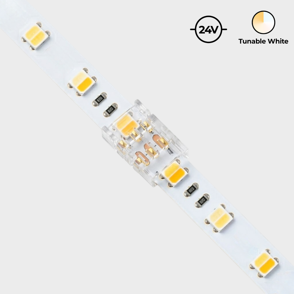 EnoLED solderless 3-pin CCT LED strip connectors for tunable white LED lighting