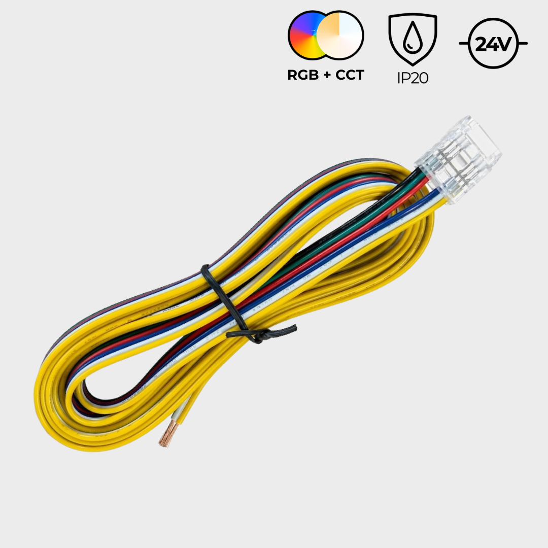 EnoLED 6 pin RGB+CCT LED strip connector extension wire for custom lighting layouts