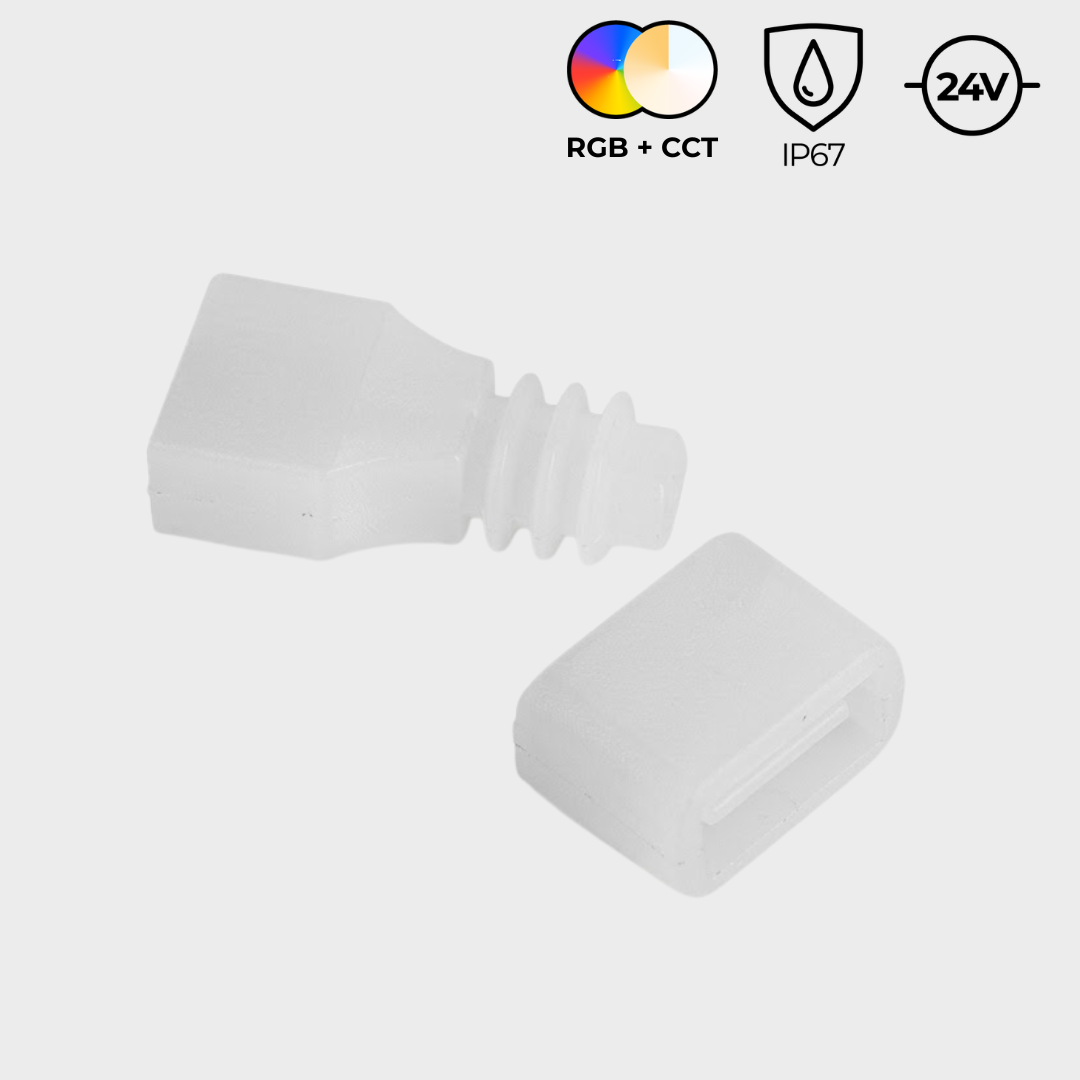 EnoLED waterproof connector accessories and end caps for RGB+CCT LED strip lights