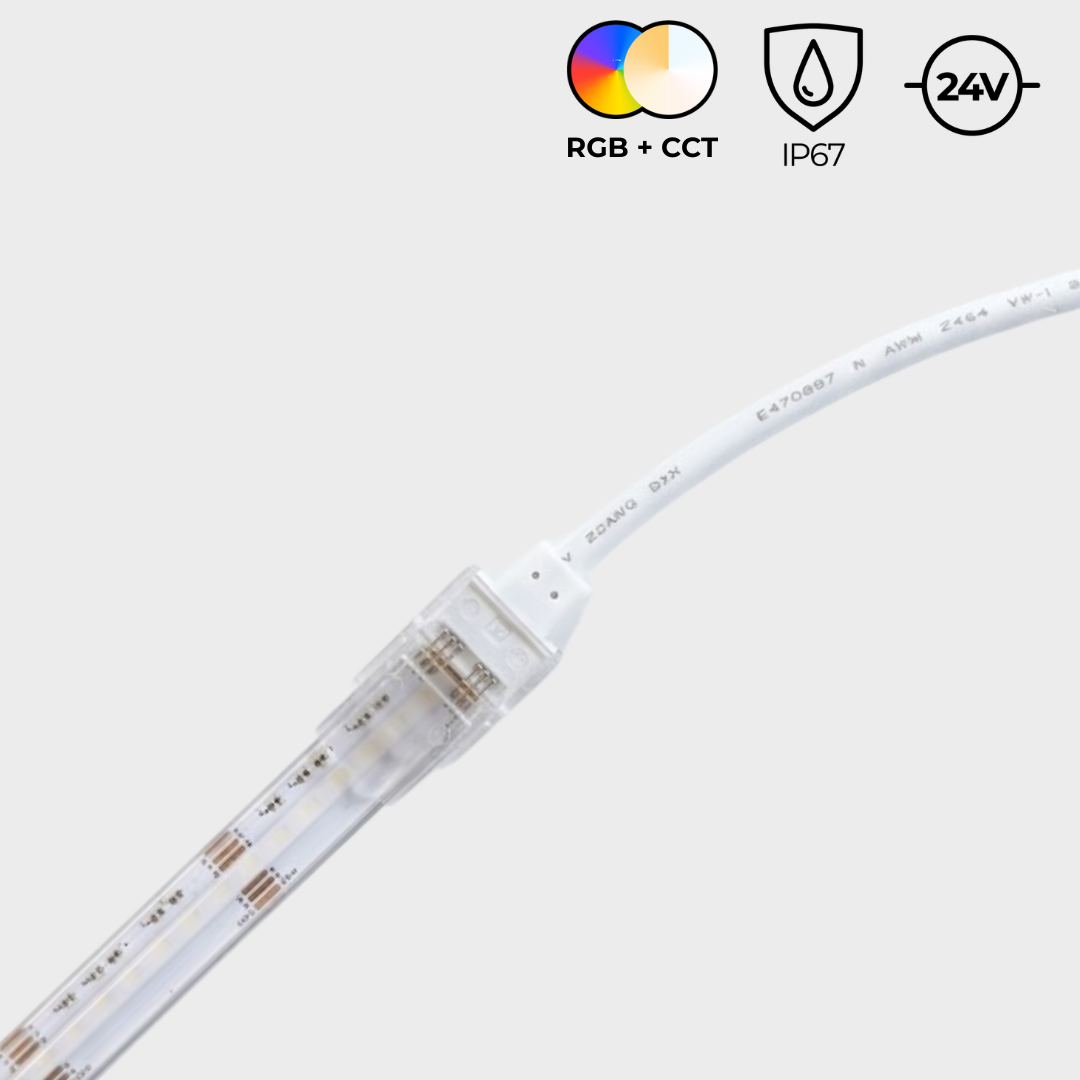 EnoLED solderless 6 pin wet location RGB+CCT LED strip connector for waterproof LED lighting installations