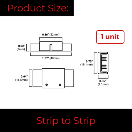 Installation diagram for EnoLED strip-to-strip RGB+CCT LED strip connector