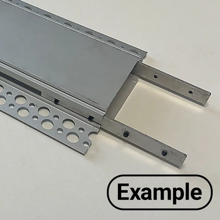 Recessed drywall installation of EnoLED extra wide trimless mud-in LED channel
