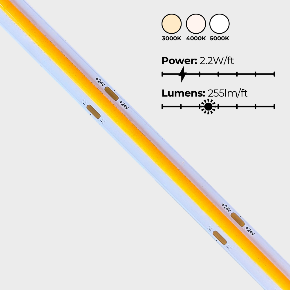 LEDClub 24V COB 200 Series low brightness LED strip light