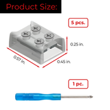 Product dimensions of LEDClub solderless LED strip wire connector adapter