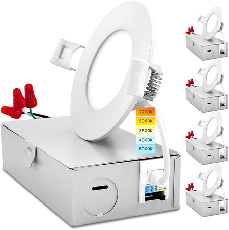 LUXRITE recessed light kit showing multiple product units and accessories