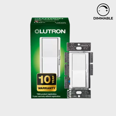 Lutron Diva LED dimmer switch single pole 3-way white model