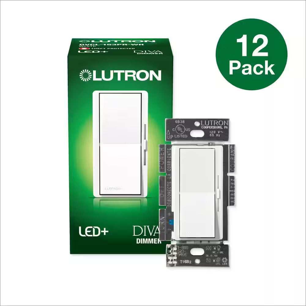 Lutron Diva LED+ dimmer switch 12 pack for residential and commercial use