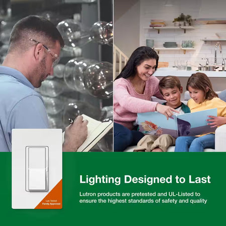 Lutron Diva LED+ dimmer switch providing adjustable lighting for family spaces