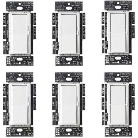 Lutron Diva LED+ dimmer switch six pack for residential and commercial lighting projects.