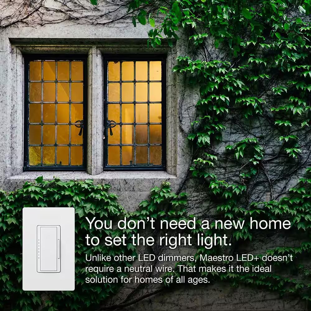 Lutron Maestro LED+ dimmer switch controlling outdoor lighting applications