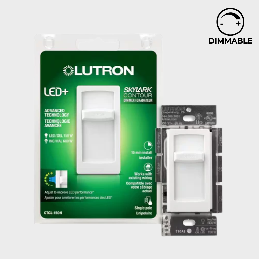 Lutron Skylark LED dimmer switch single pole 3-way white model