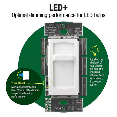 Lutron Skylark LED+ dimmer switch compatibility with dimmable LED bulbs