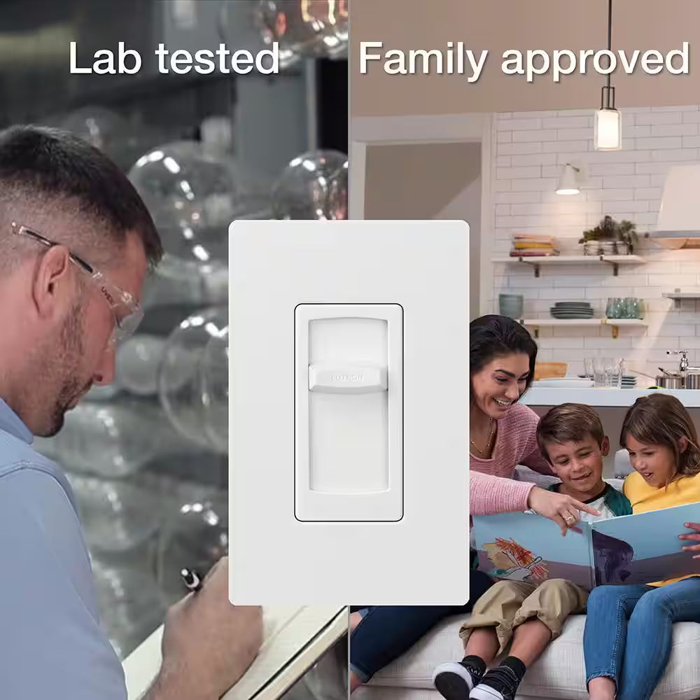 Lutron Skylark LED+ dimmer switch providing adjustable lighting for family spaces