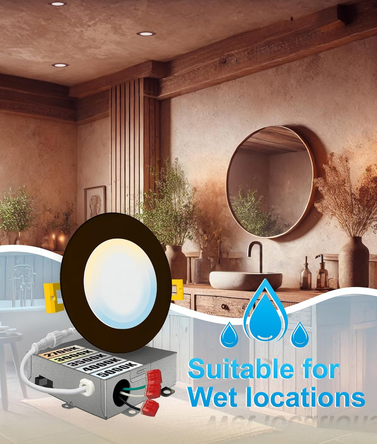 NUWATT bronze finish recessed light installed in decorative interior setting