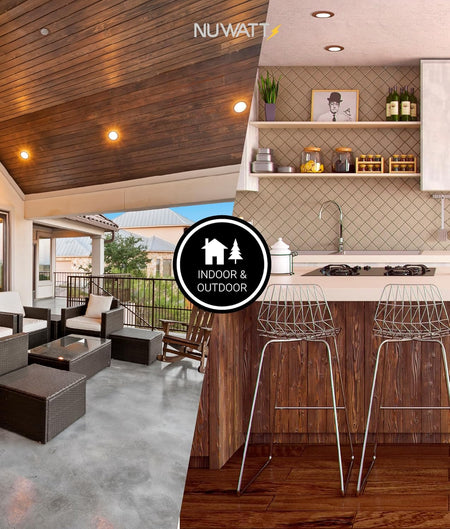 NUWATT bronze finish recessed lighting installed in modern kitchen application