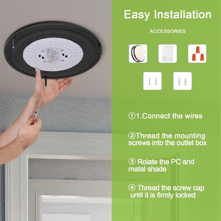 Easy installation process for Yogaret LED flush mount ceiling light fixture
