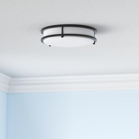 Yogaret flush mount LED ceiling light installed on residential ceiling
