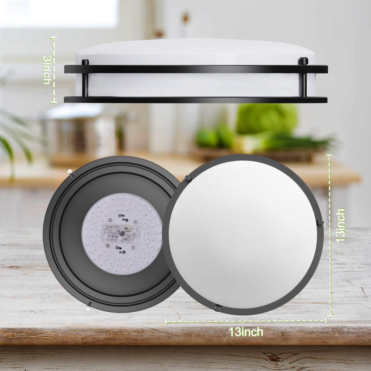Components and mounting hardware included with Yogaret LED ceiling light fixture